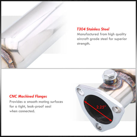 Acura Integra 1990-2001 / Honda Civic 1988-2000 / CRX 1988-1991 / Del Sol 1993-1997 Stainless Steel Resonated Test Pipe