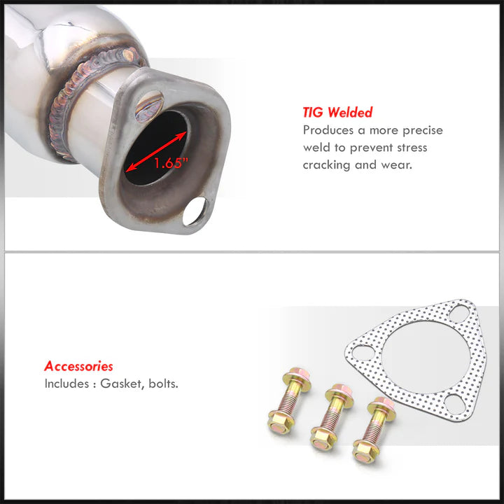 Acura Integra 1990-2001 / Honda Civic 1988-2000 / CRX 1988-1991 / Del Sol 1993-1997 Stainless Steel Resonated Test Pipe